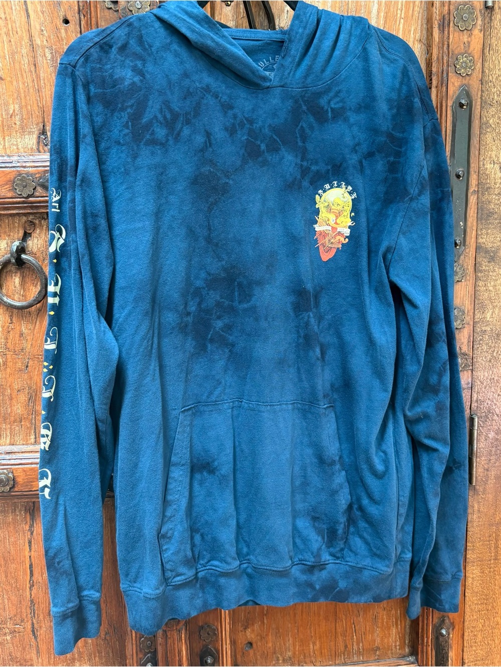 Sullen Hoodie: Art Collective Men's Long Sleeve Graphic Size M Blue Tie Dye EUC - Picture 3 of 8